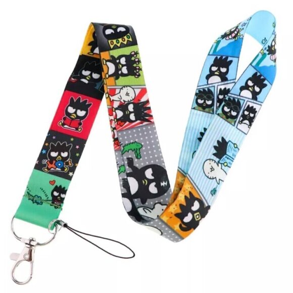NWT Sanrio Badtz-Maru Hello Kitty Neck Lanyard with ID Badge Holder Keychain - Picture 2 of 4